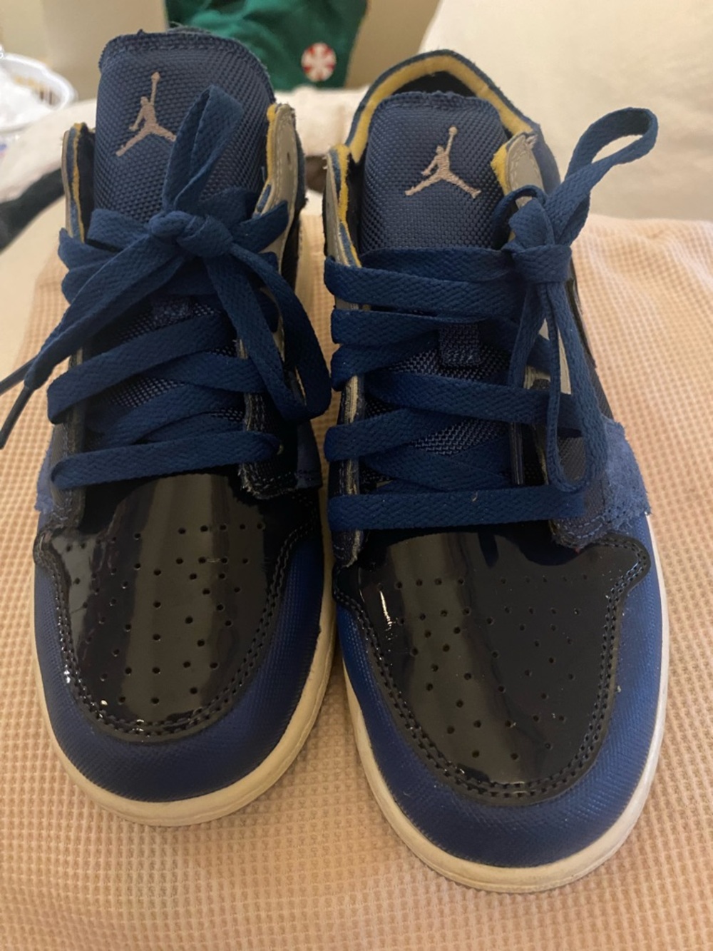 Kids Blue Jordan-Style High-Top Sneakers